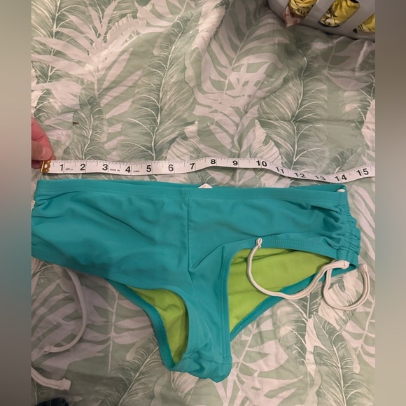 Xhilaration Teal and Lime Bikini Bottom - Boy short/cheeky style - Picture 5 of 5